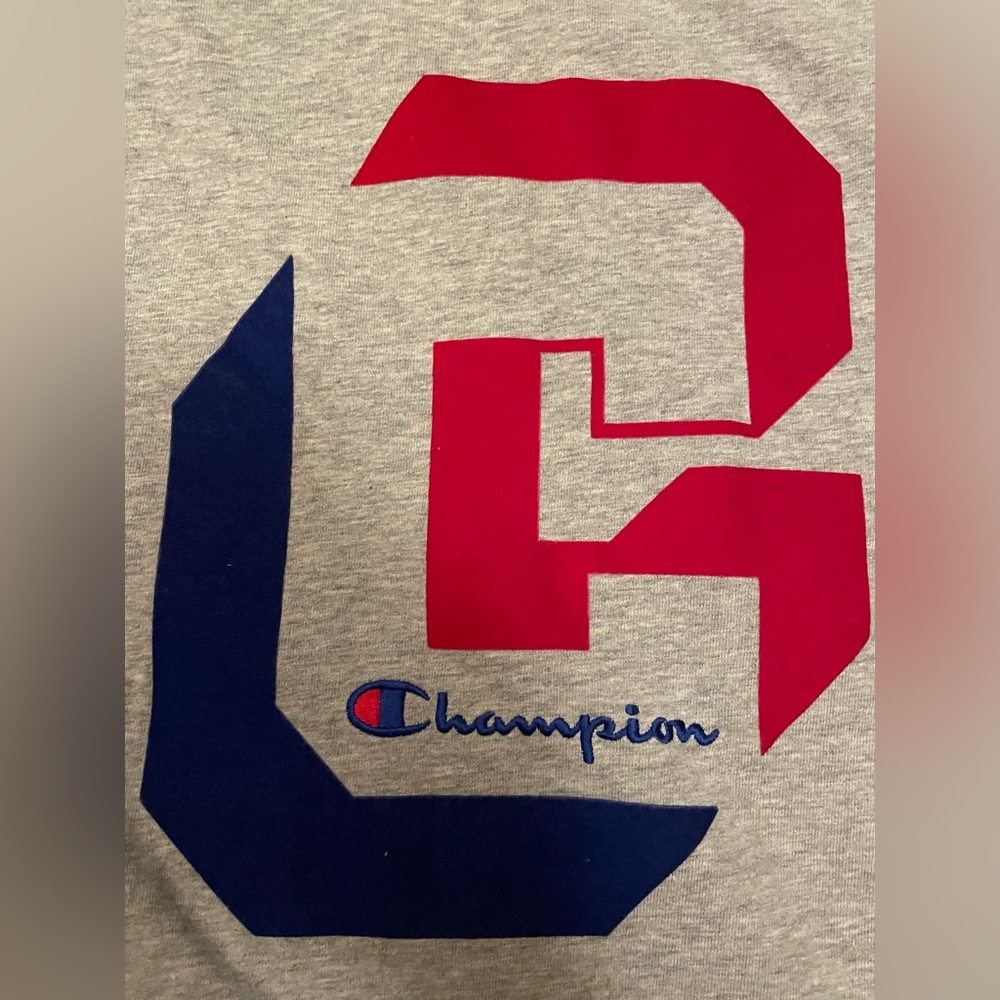 Youth Unisex- Champion Heritage Short Sleeve Grey Tee Shirt. Size Large.